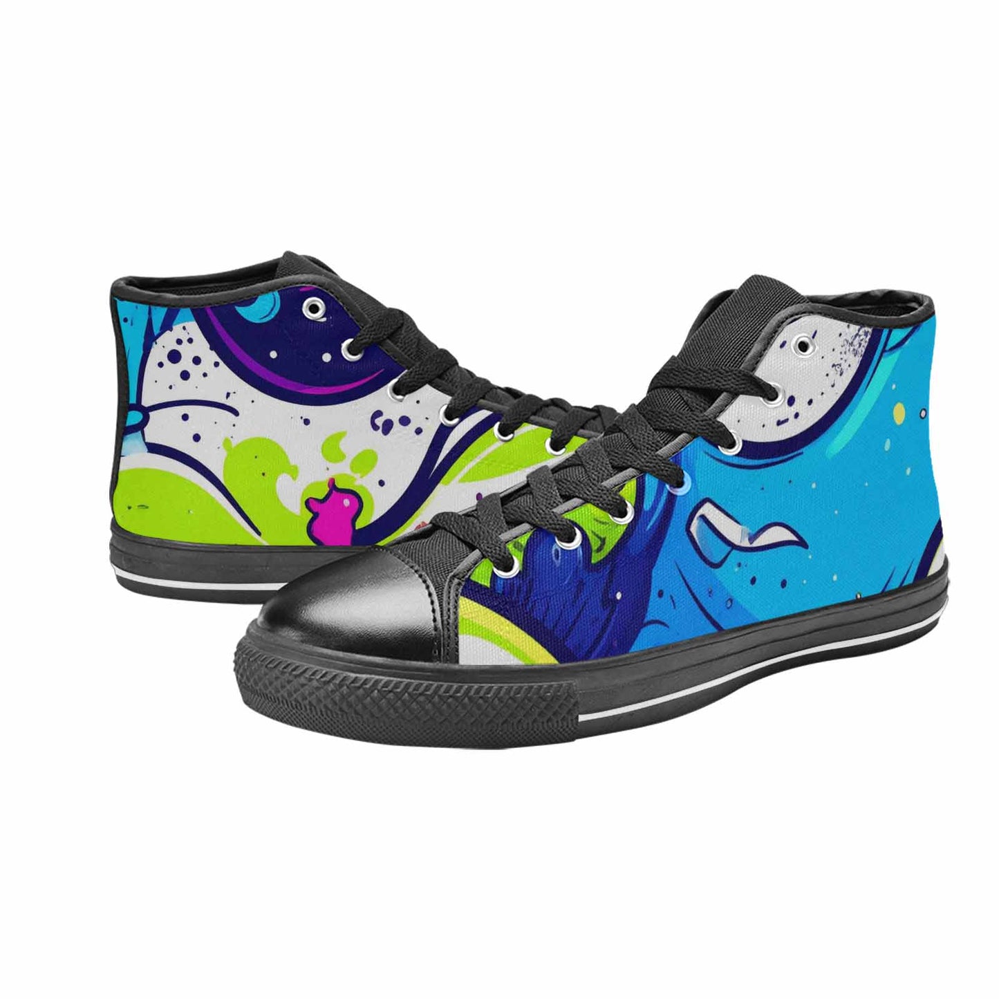 MEN'S Acid Wash Cartoon High Top Canvas Surreal Sneakers