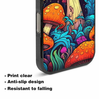 iPhone 16 Pro Case — Psychedelic Mushroom Cartoon Pattern, Custom Art Phone Cover