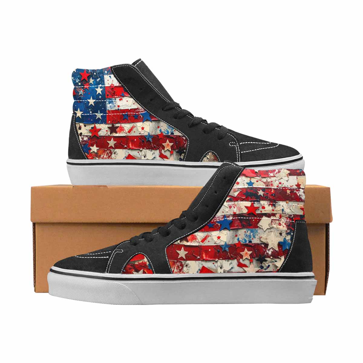 WOMEN'S Patriotic High Top Canvas Streetwear Vivid Sneakers