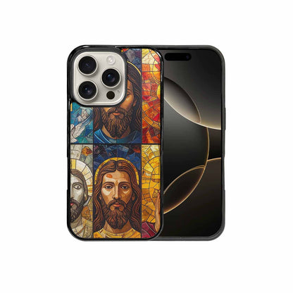iPhone 16 Pro Case — Jesus Face Small Cross And Faith, Custom Print Case Cover