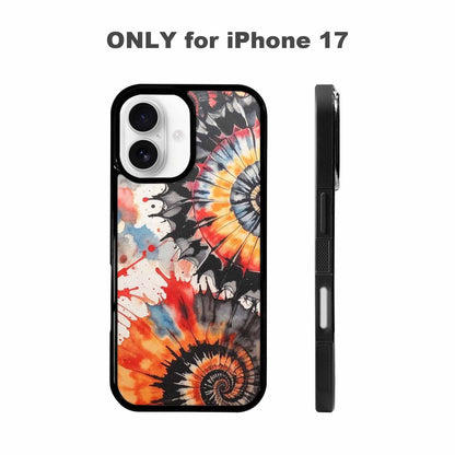 iPhone 17 Case — Tie Dye Swirls Black Tie Dye, Personalized Phone Case