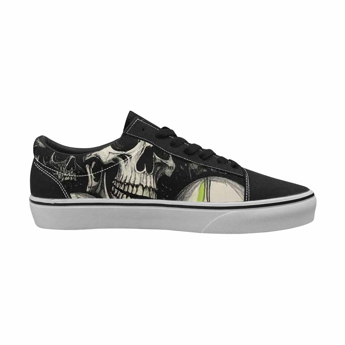 WOMEN'S Rainbow From Skull S Lace-Up Canvas Vibrant Chaos Custom Sneakers