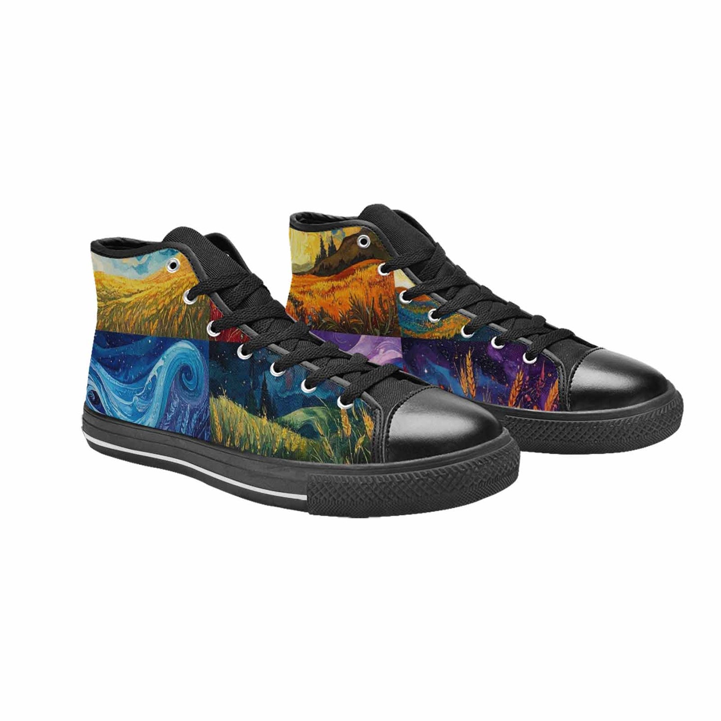 MEN'S Van Gogh-Style Swirl High Top Canvas Dark Academia Custom Shoes