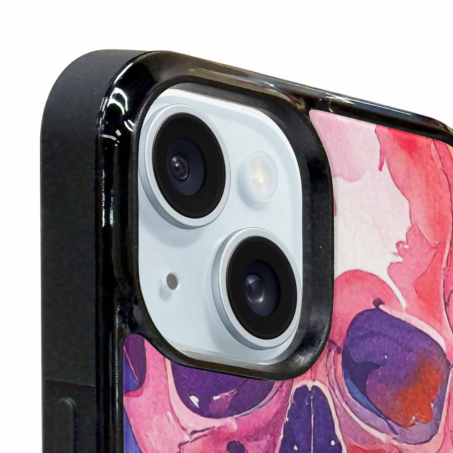 iPhone 15 Plus Case — Kulls Watercolor Skulls Small Skull Pattern, Customized Protective Case