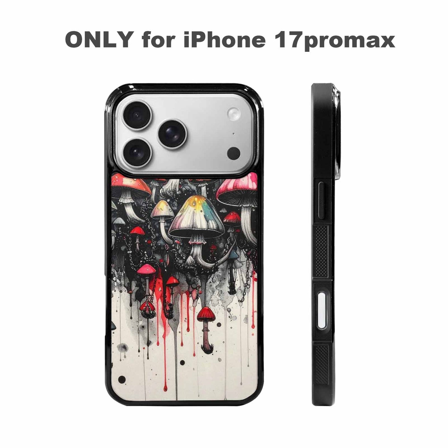 iPhone 17 Pro Max Case — Black &amp; Red Ink Original Art, Custom Phone Case
