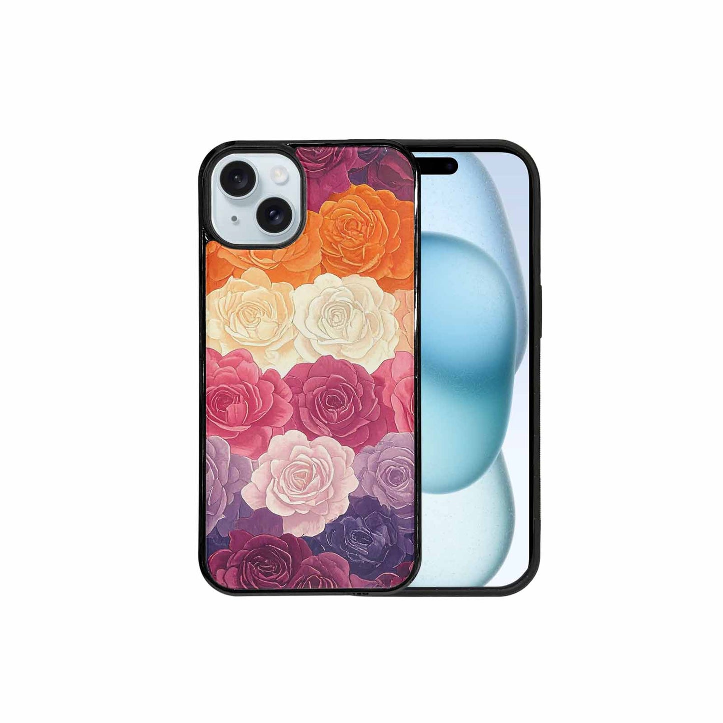iPhone 15 Plus Case — Lesbian Flag Color Theme Small Rainbow, Unique Phone Case Design