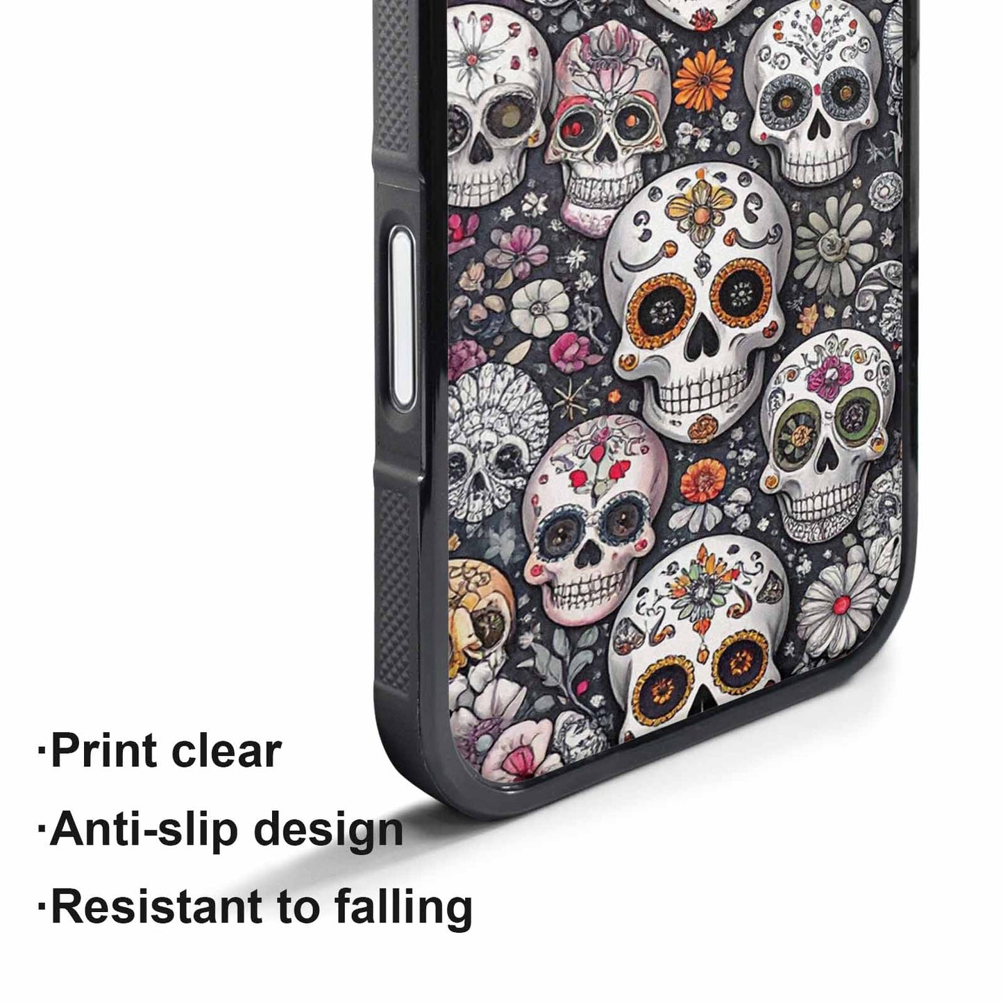 iPhone 17 Pro Max Case — Greyscale Black And White Gothic Skulls, Customized Protective Case