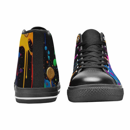 WOMEN'S Paint Splatter High Top Canvas Y2K Custom Sneakers