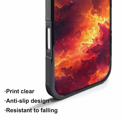 iPhone 17 Pro Max Case — Galaxy Art Red Orange Galaxy Space, Custom Designed Case Cover