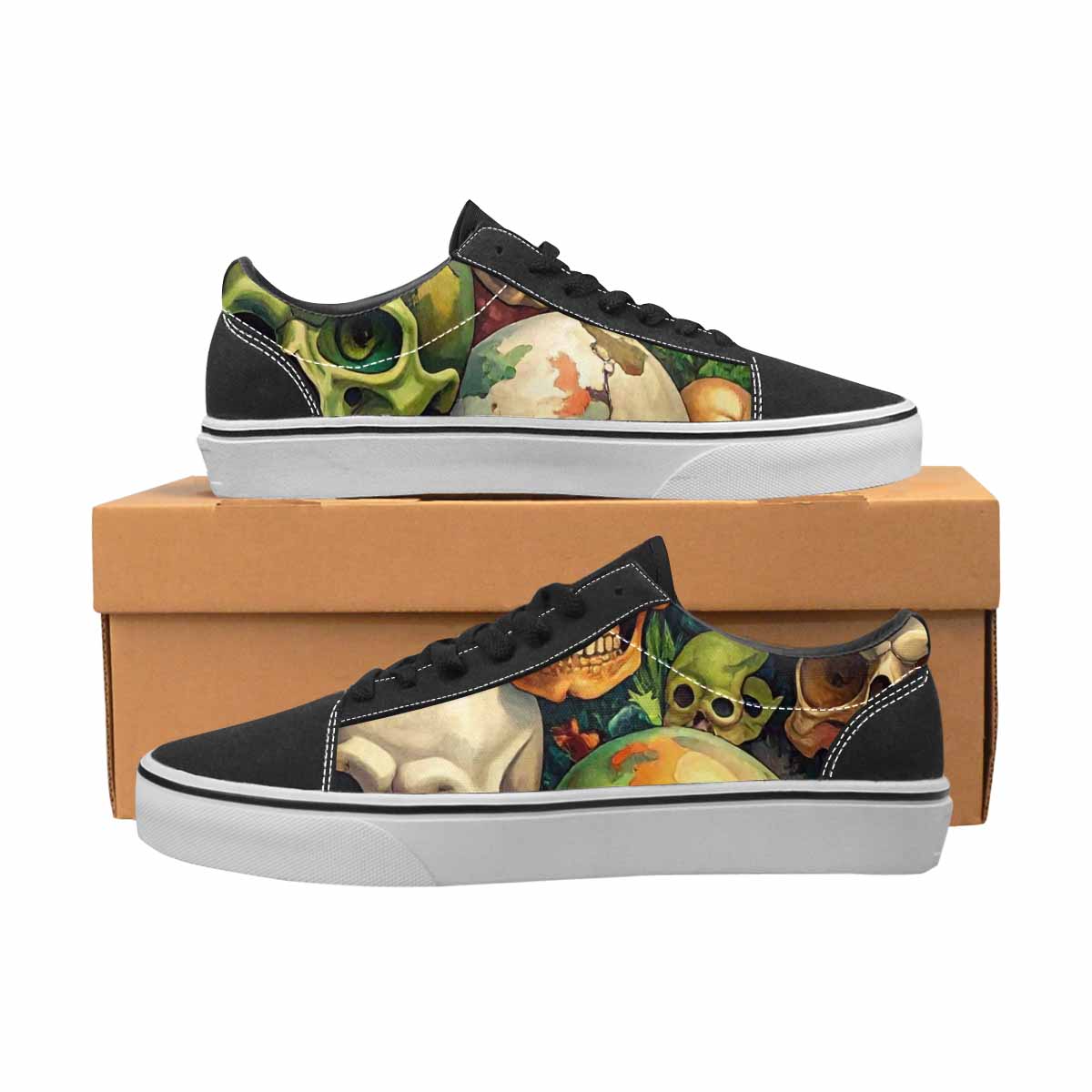 WOMEN'S Skulls  Camo Skulls Lace-Up Canvas Aesthetic Shoes