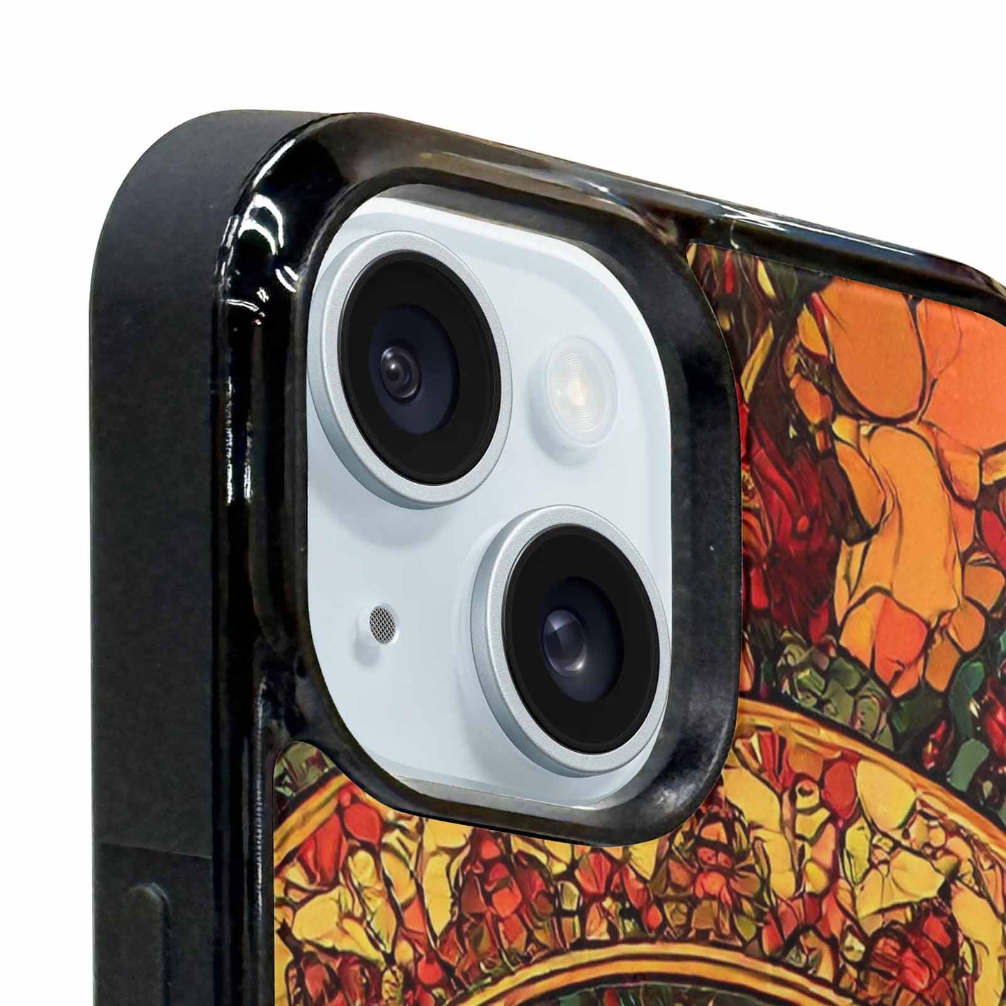 iPhone 15 Plus Case — Mandala Lions Art Seamless Pattern Vibrant, Unique Phone Case Design