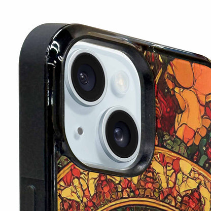 iPhone 15 Plus Case — Mandala Lions Art Seamless Pattern Vibrant, Unique Phone Case Design