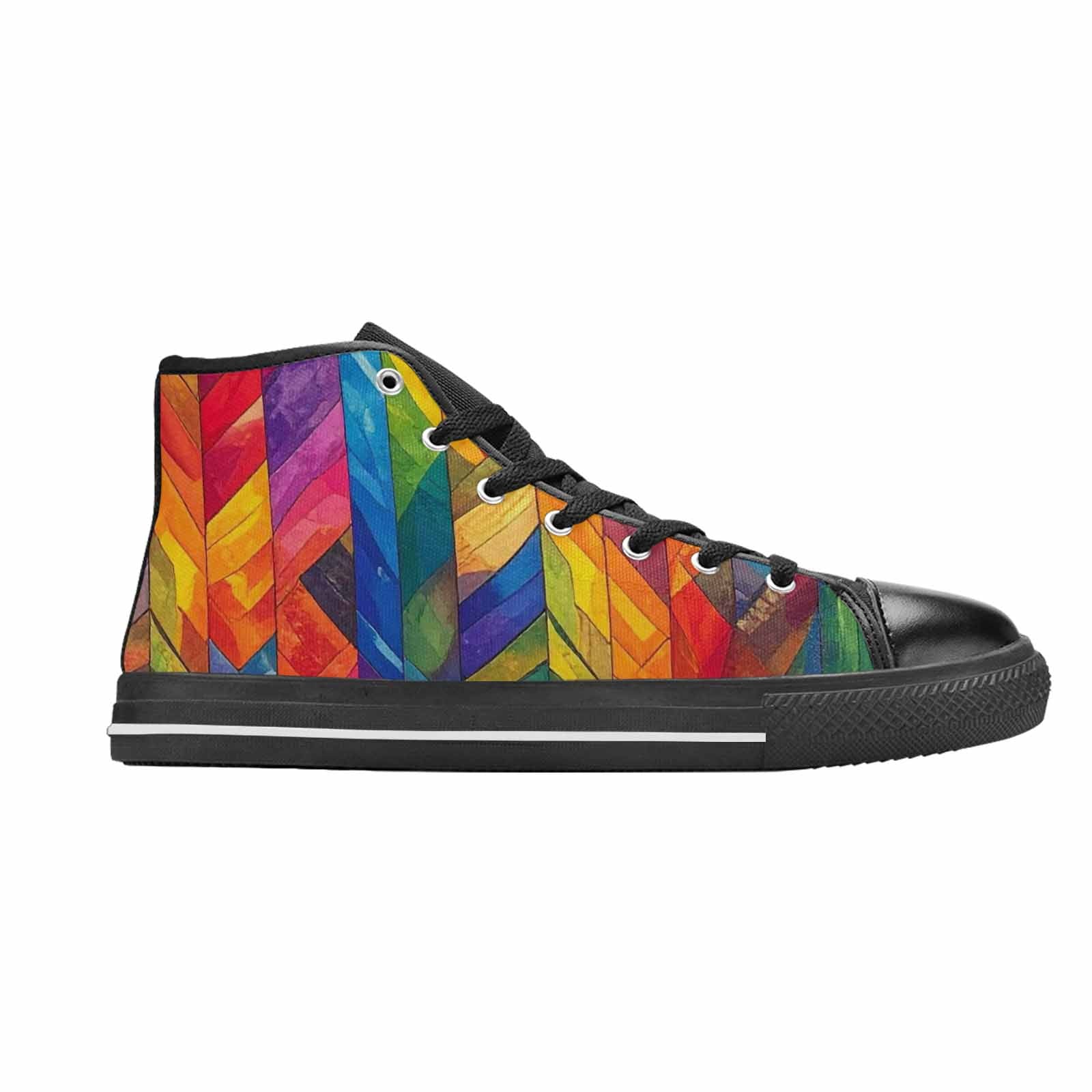 MEN'S Transgender Flag Color High Top Canvas Grunge Custom Shoes