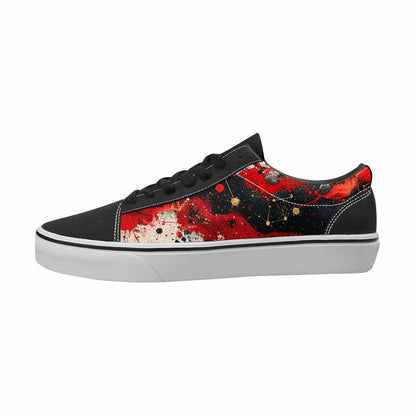MEN'S Zodiac Black & Red Ink Canvas Streetwear Surreal Sneakers