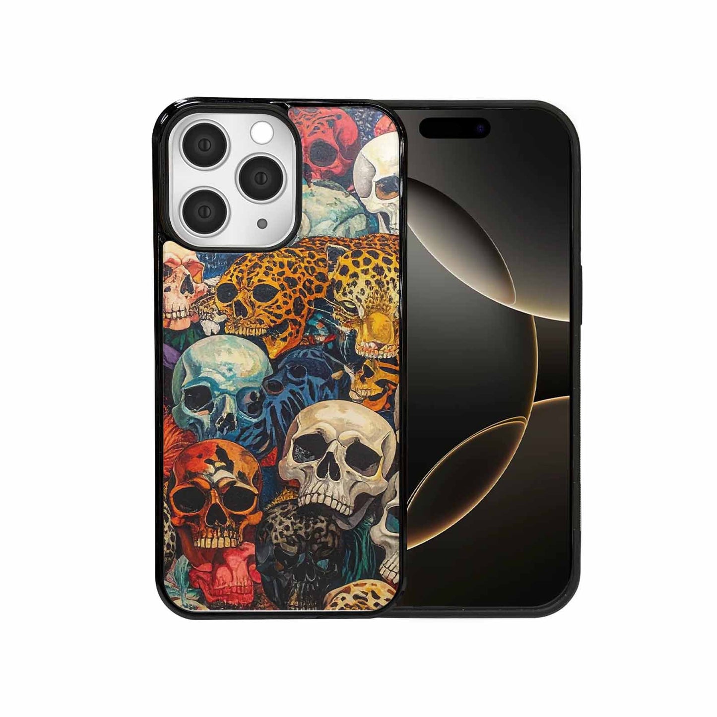iPhone 15 Pro Max Case — Skulls Animal Printskulls Patt, Custom Art Phone Cover