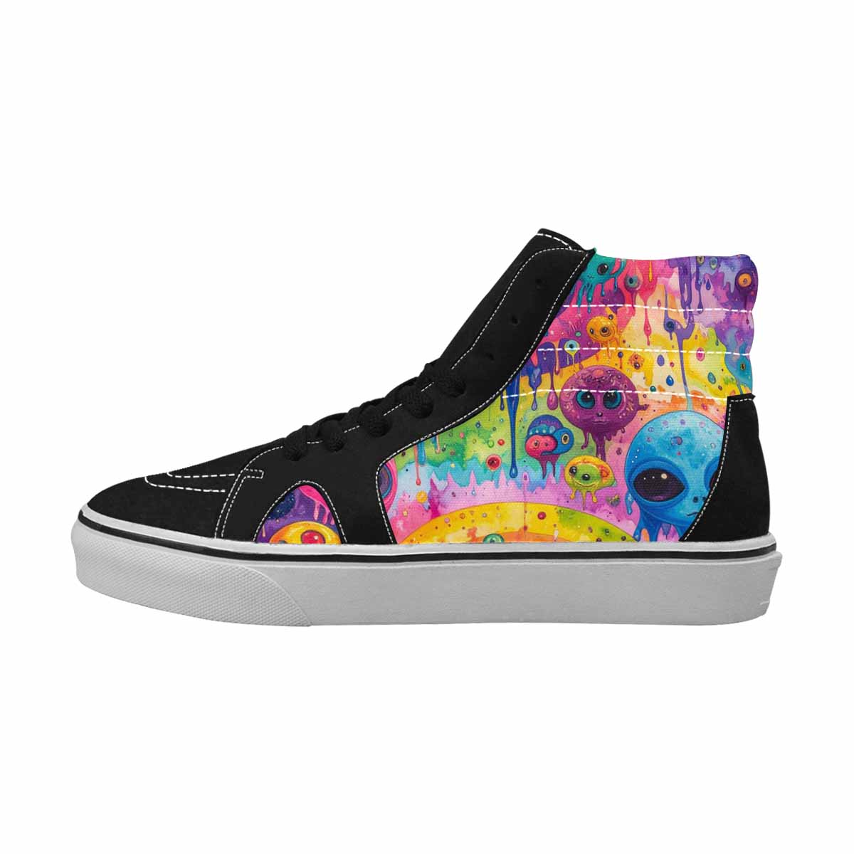 MEN'S Aliens  Tie Dye High Top Canvas Dreamlike Custom Shoes