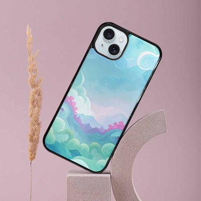 iPhone 15 Plus Case — Surrealist Dreamscape Illustration Pattern, Custom Designed Case Cover