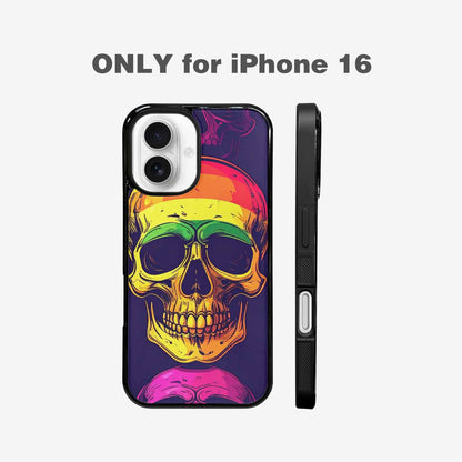 iPhone 16 Case — Pride Flag Skulls Seamless Pattern Vibrant, Customized Protective Case