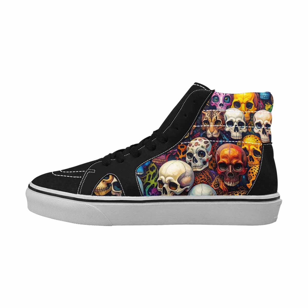 MEN'S Skulls  Animal Print High Top Canvas Wallpaper Art Custom Sneakers