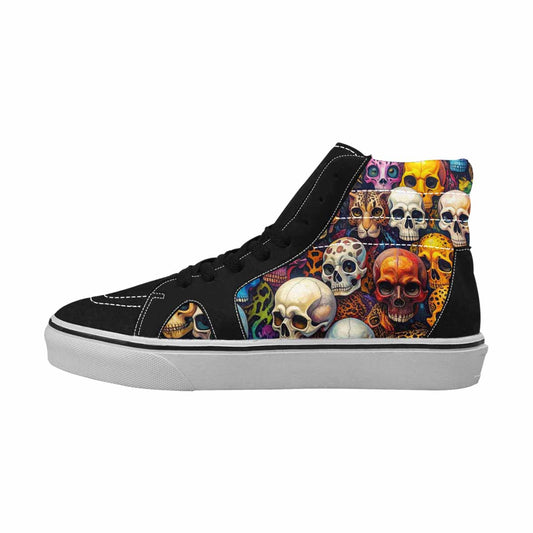 MEN'S Skulls  Animal Print High Top Canvas Wallpaper Art Custom Sneakers
