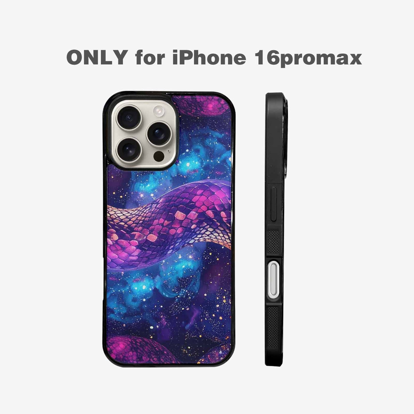 iPhone 16 Pro Max Case — Galaxy Snake Print, Original Design Phone Case
