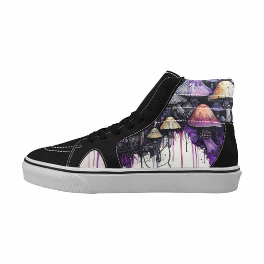 MEN'S Rainbow Drip Mushrooms High Top Canvas Neon Fantasy Custom Shoes