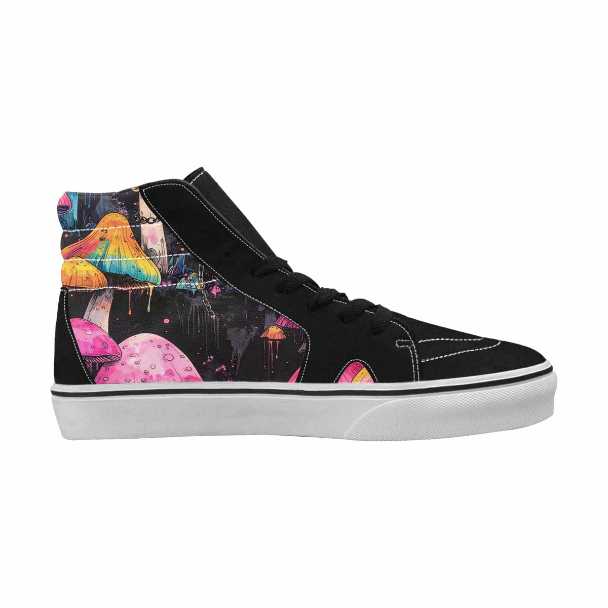 MEN'S Rainbow Drip Mushrooms High Top Canvas Aesthetic Custom Shoes