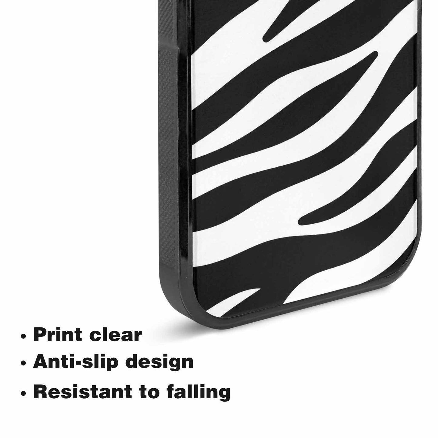 iPhone 15 Case — Zebra Print Black White Custom, Custom Print Case Cover