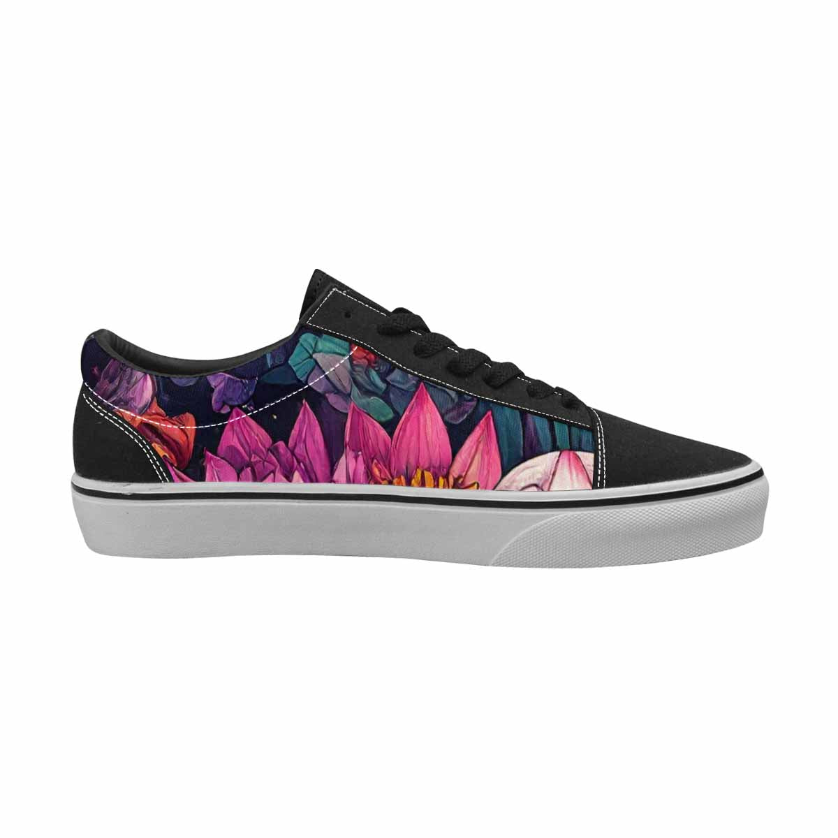 MEN'S Lotus Skulls Canvas Lace-Up Grunge Shoes