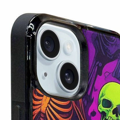 iPhone 15 Plus Case — Glowing Skeleton Pattern Hundreds Of Small, Custom Printed Phone Case