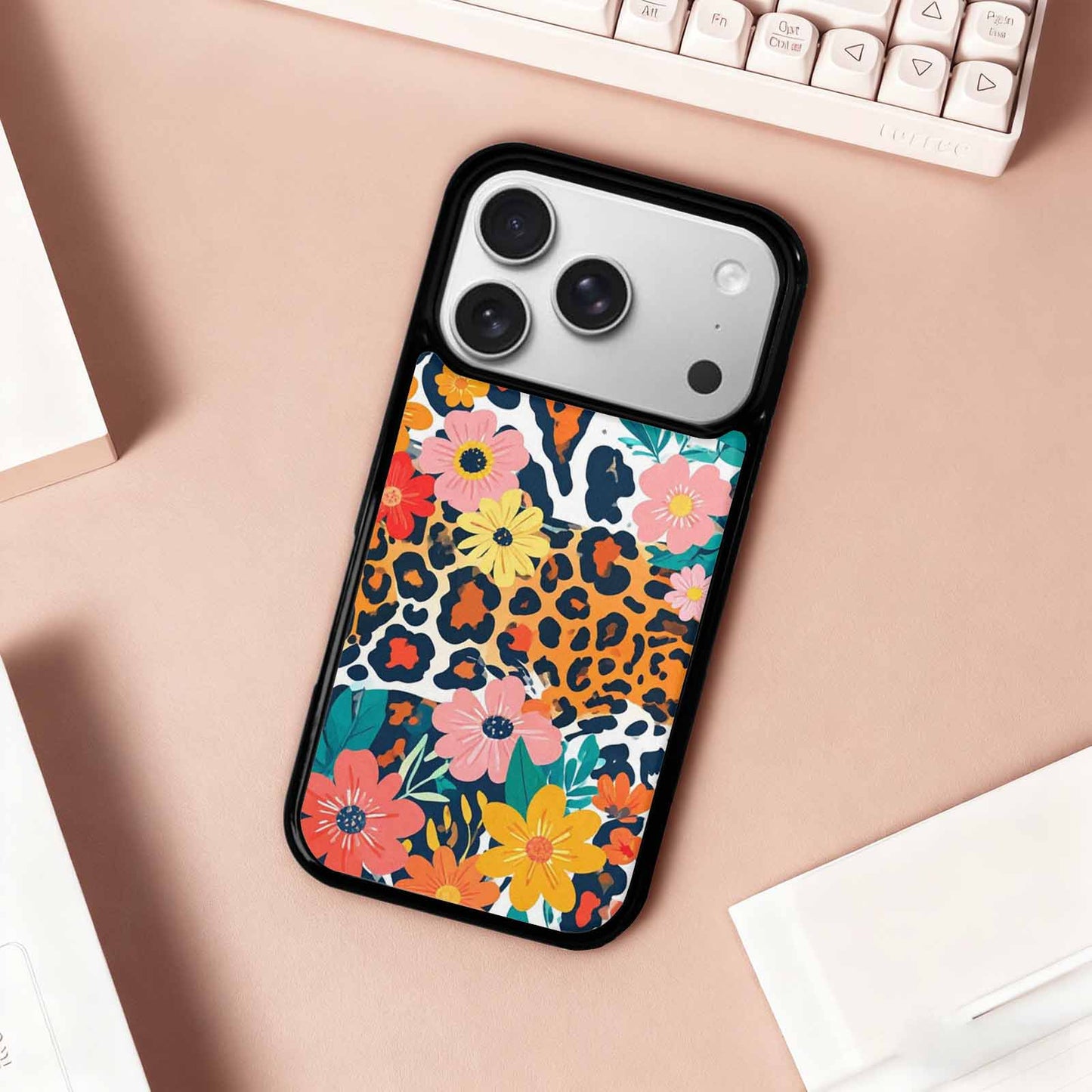 iPhone 17 Pro Case — Leopard Print Floral Seamless Pattern Animal, Personalized Phone Case