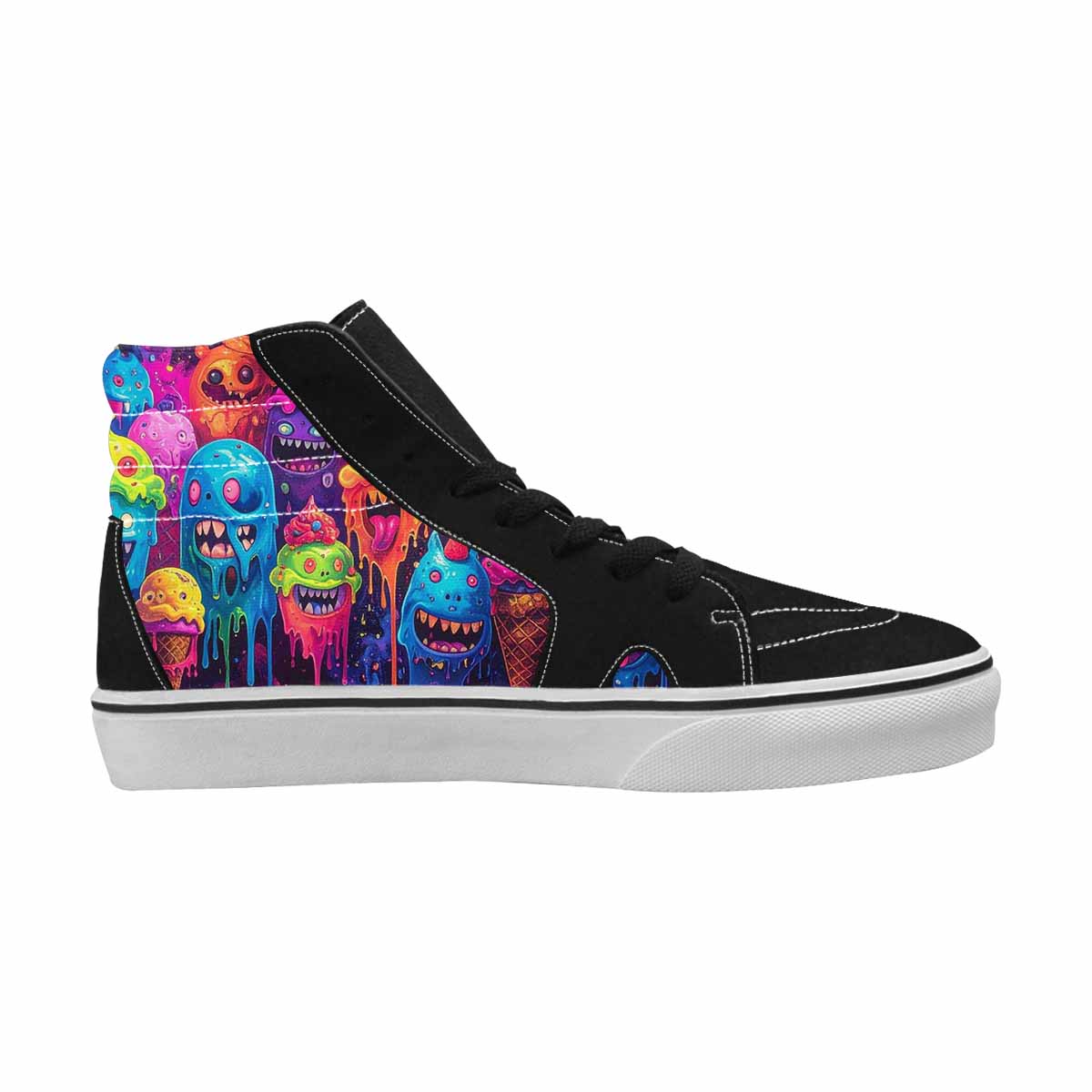 MEN'S Ice Cream Monsters  High Top Canvas Wallpaper Art Custom Sneakers