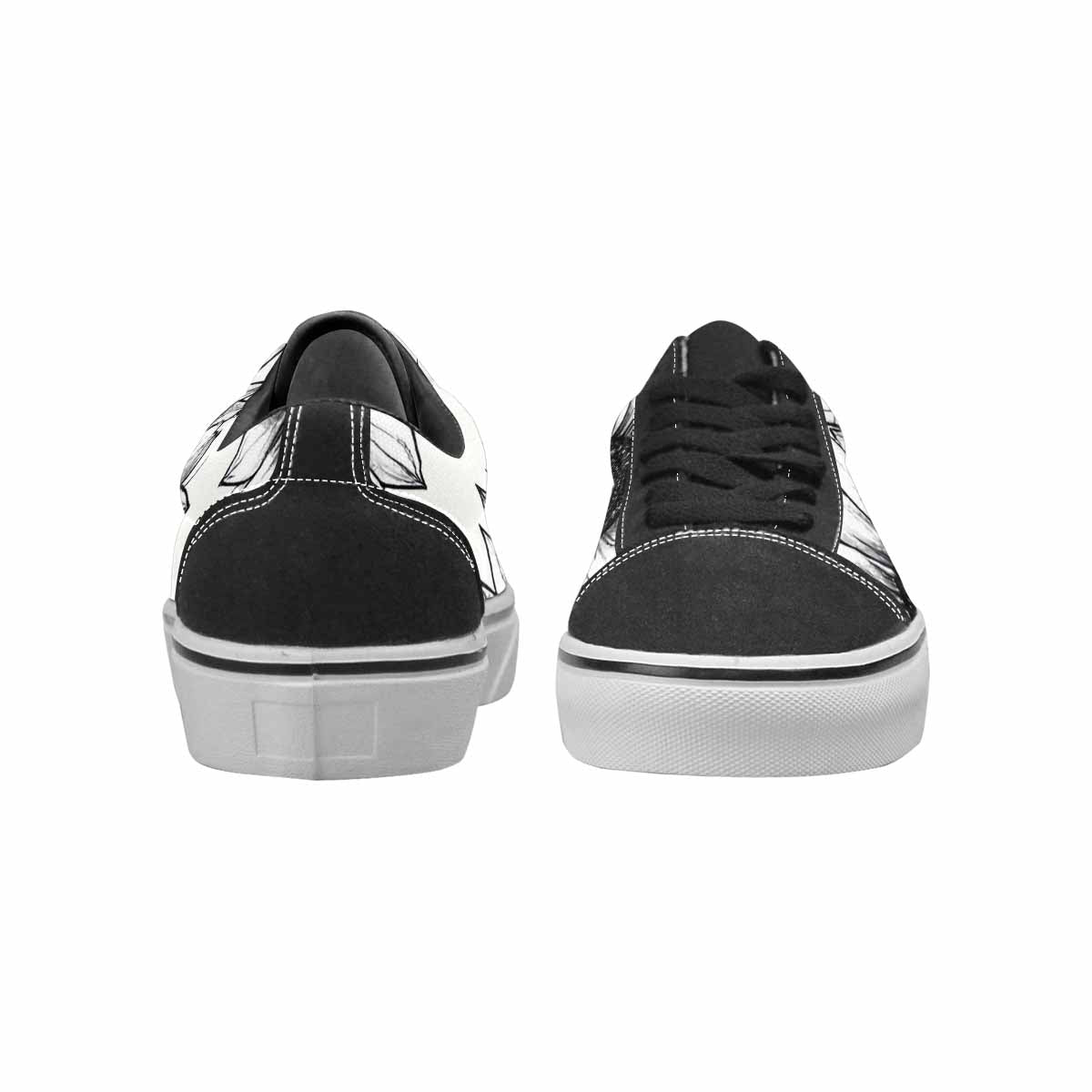 MEN'S Minimalist Line Art Sunflower Canvas Lace-Up Dark Academia Custom Sneakers