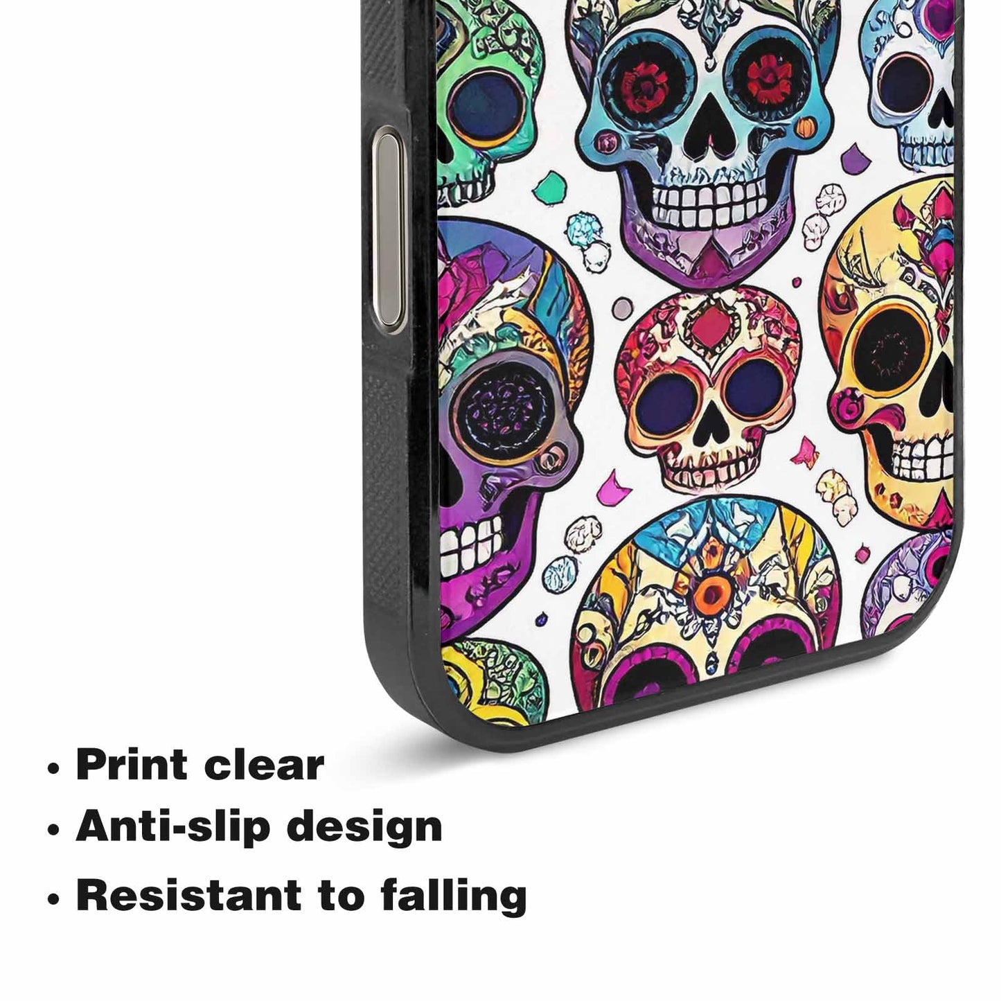 iPhone 16 Pro Case — Vibrant Skull Seamless, Personalized Phone Case