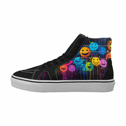 MEN'S Smiley Faces  Glow High Top Canvas Cottagecore Sneakers