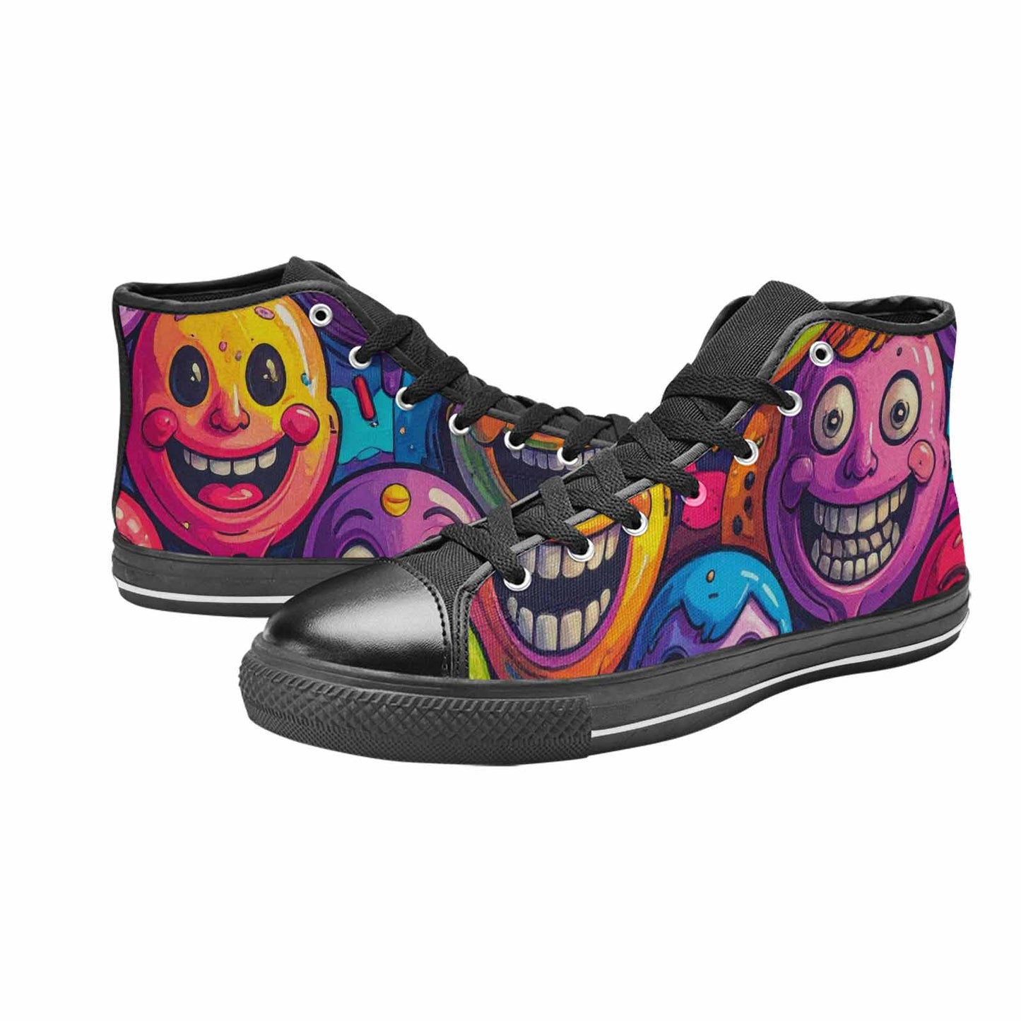 MEN'S Funny Looking Cartoon High Top Canvas Cottagecore Custom Sneakers