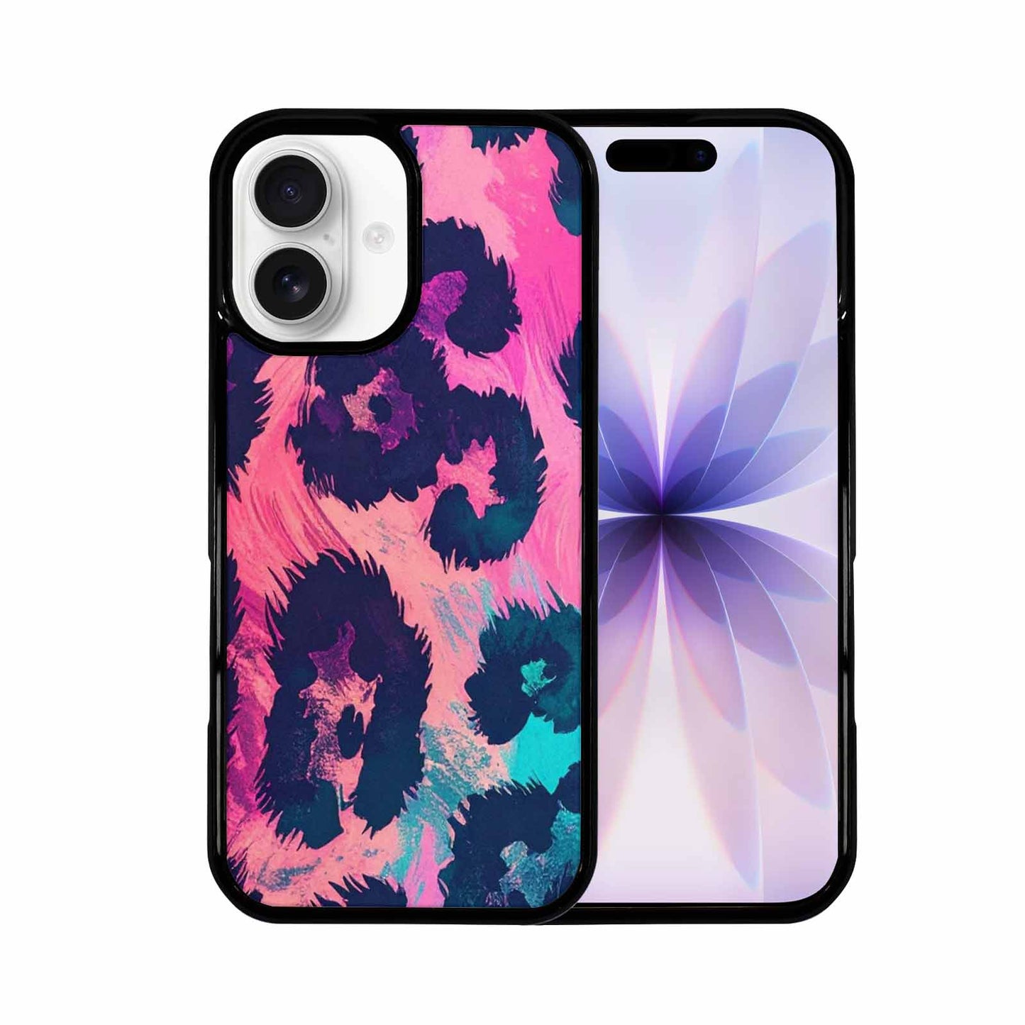 iPhone 17 Case — Leopard Neon Pink Teal Airbrush Animal, Custom Made Phone Cover