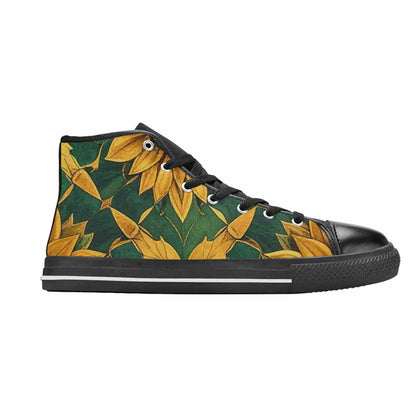 MEN'S Sunflower Mandala Kaleidoscope High Top Canvas Cottagecore Shoes