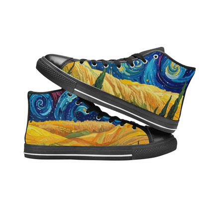 MEN'S Blend All Versions High Top Canvas Wallpaper Art Shoes
