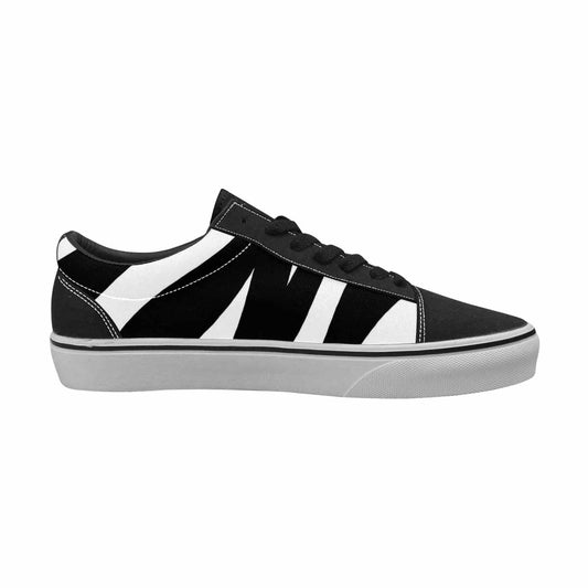 MEN'S Zebra Print Black White Canvas Lace-Up Grunge Sneakers