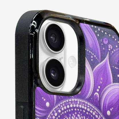 iPhone 16 Case — Purple Mandala Bohemian Print Edge To, Unique Phone Case Design