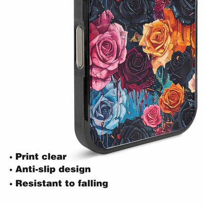 iPhone 15 Pro Max Case — Gothic Rose Gothic Roses Pattern Hundreds, Personalized Phone Case