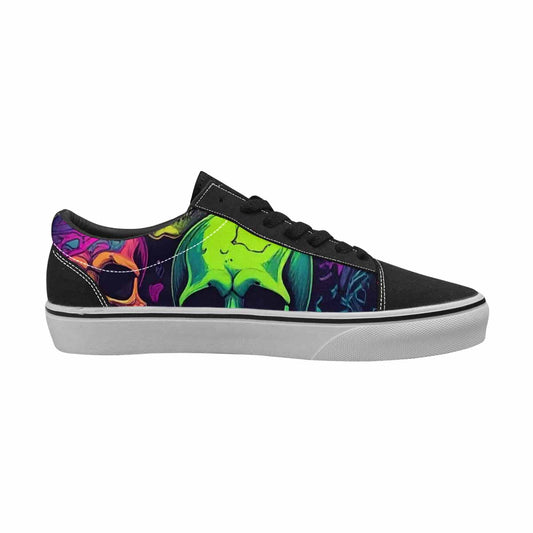 WOMEN'S Skulls - Neon Canvas Lace-Up Y2K Shoes