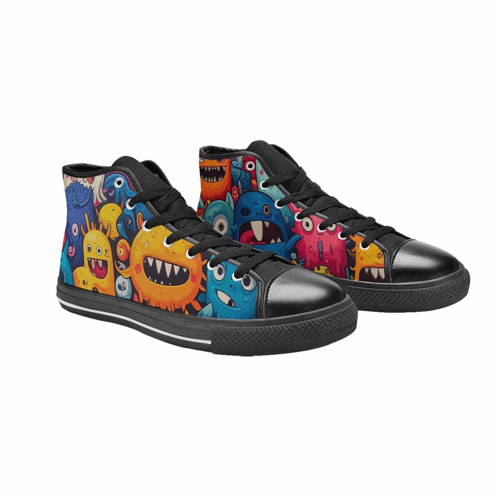 MEN'S Cartoon Monster Character High Top Canvas Surreal Custom Shoes