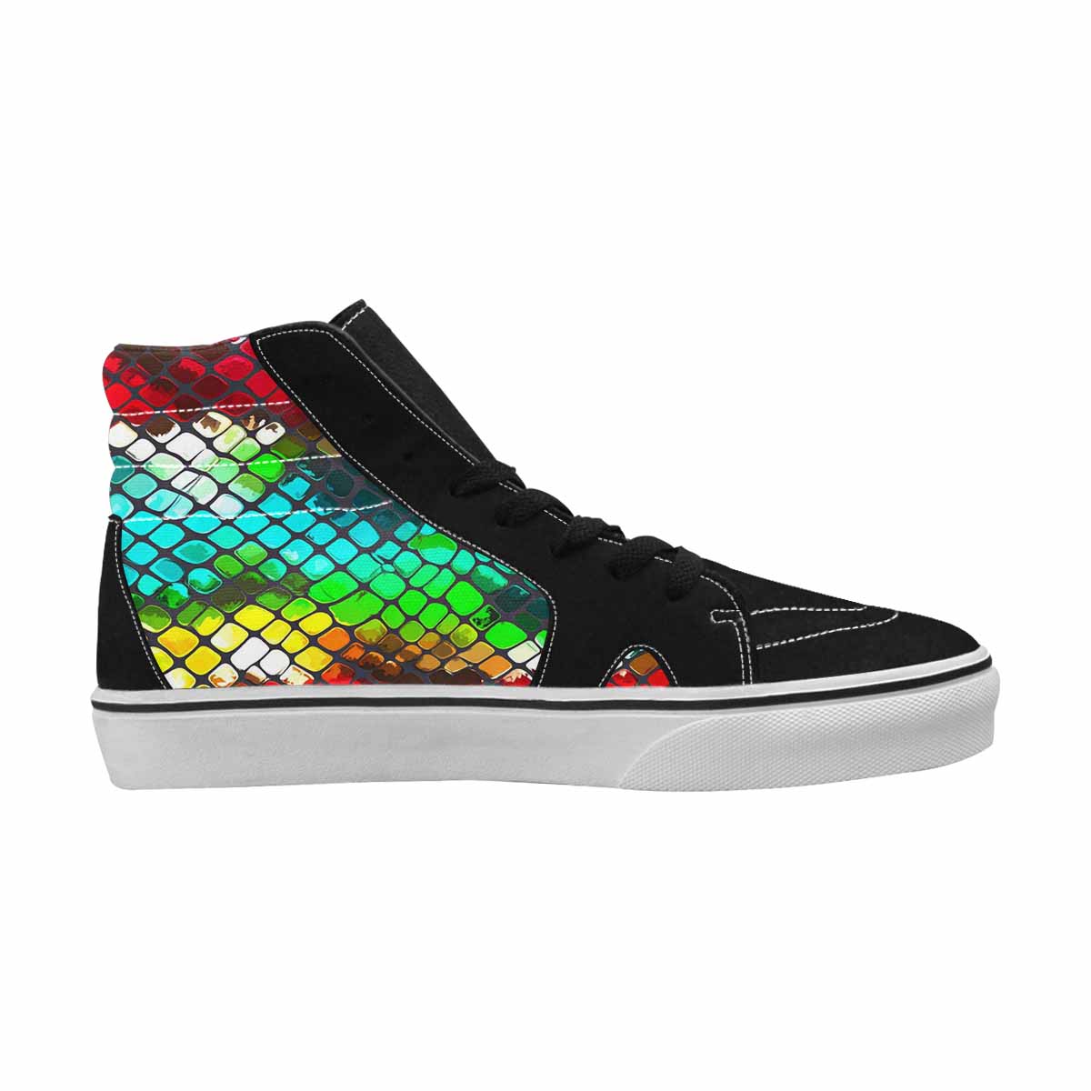 MEN'S Dark Snake Print High Top Canvas Vivid Sneakers