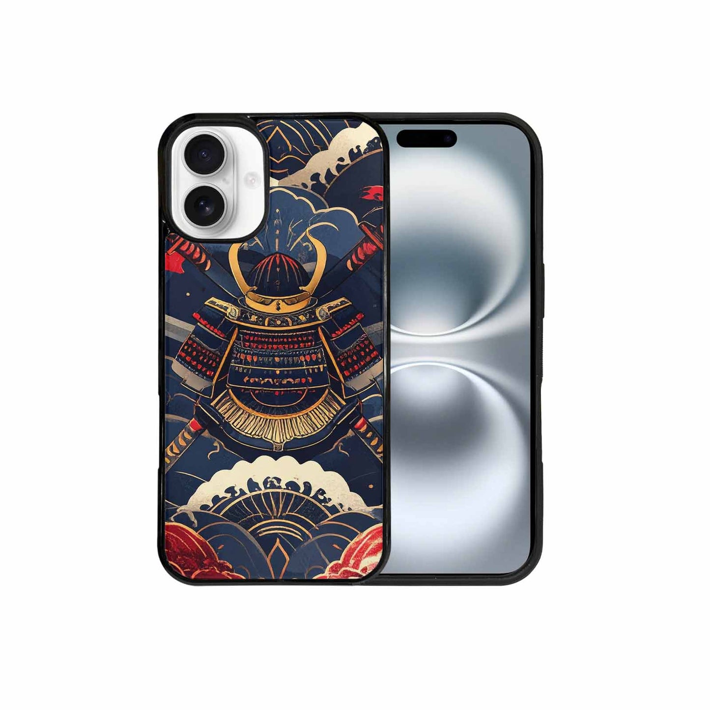 iPhone 16 Plus Case — Samurai Art Repeat Pattern, Custom Designed Case Cover