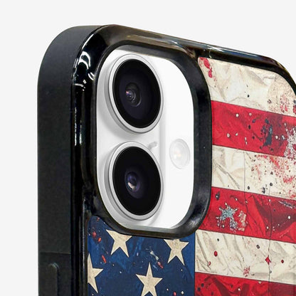 iPhone 16 Case — American Flag Stars And Stripes Motif, Personalized Phone Case