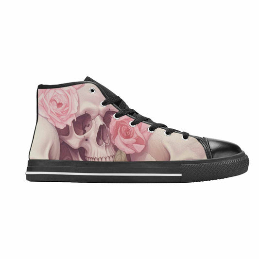WOMEN'S Skulls Roses Soft Airbrush High Top Canvas Cottagecore Shoes