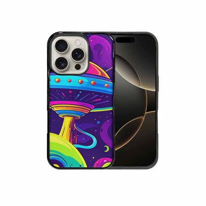 iPhone 16 Pro Case — Alien Ufo Cartoon Art Pattern Groovy, Custom Designed Case Cover