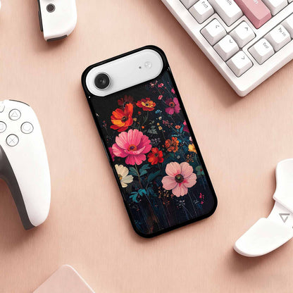 iPhone 17 Air Case — Shadowy Glitch Floral Pattern Hundreds Floral, Unique Phone Case Design